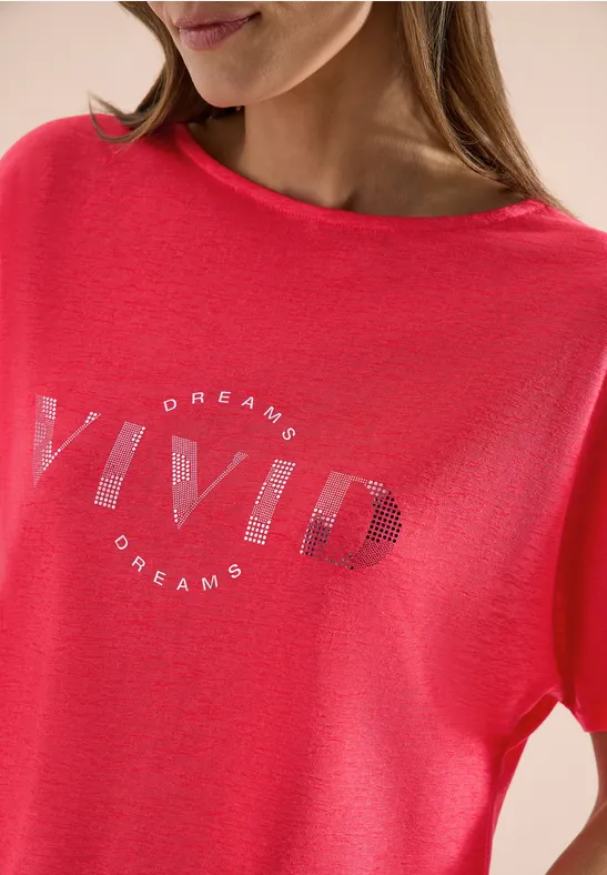 Lässiges Grafik-Shirt in Leinen-Optik