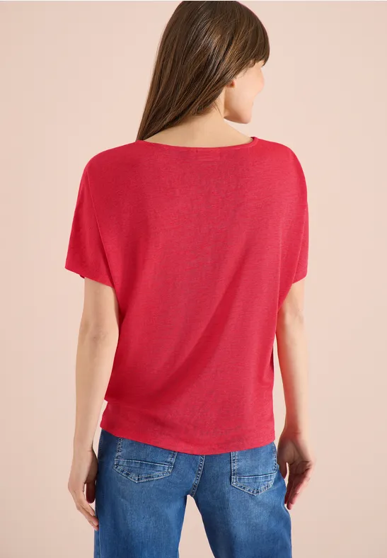 Lässiges Grafik-Shirt in Leinen-Optik
