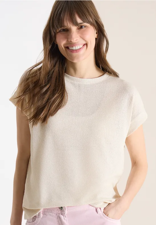 Leichtes Strick-Shirt mit U-Boot-Ausschnitt