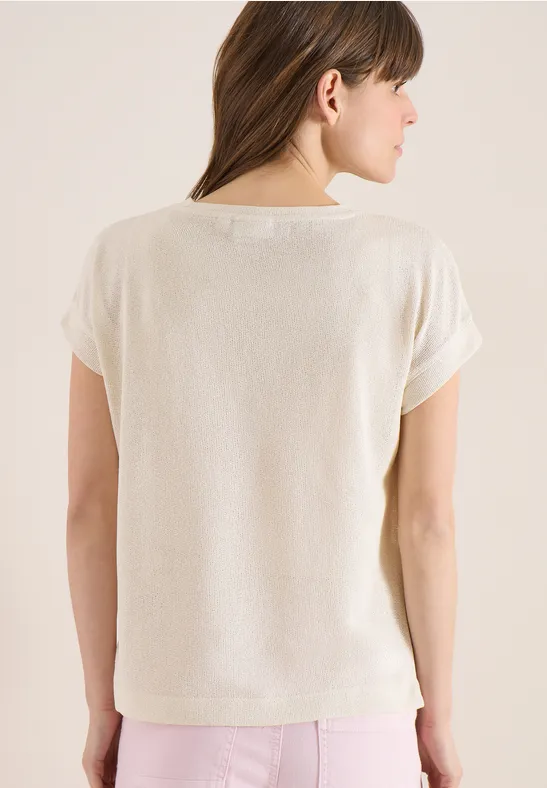 Leichtes Strick-Shirt mit U-Boot-Ausschnitt