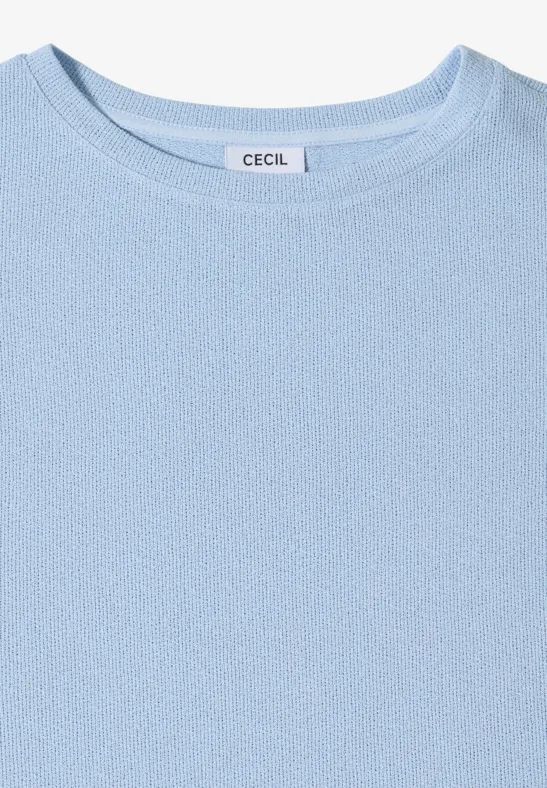 T-Shirt in Strick-Optik mit U-Boot-Ausschnitt