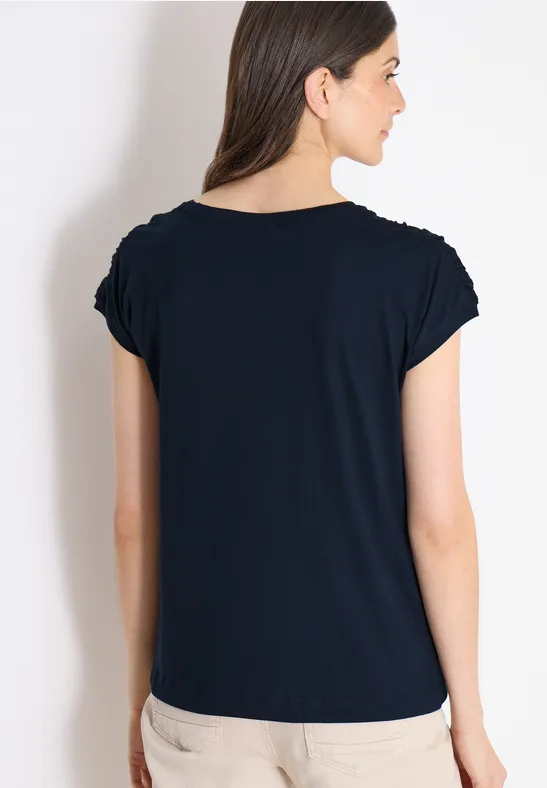 Kurzarmshirt mit U-Boot-Ausschnitt