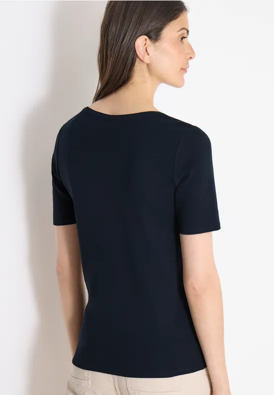 Essenzielles V-Ausschnitt T-Shirt aus Baumwolle