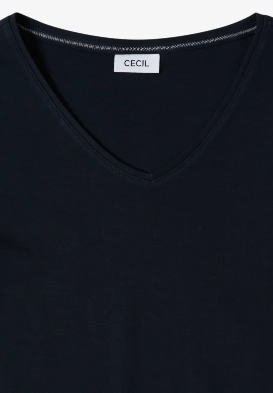 Essenzielles V-Ausschnitt T-Shirt aus Baumwolle