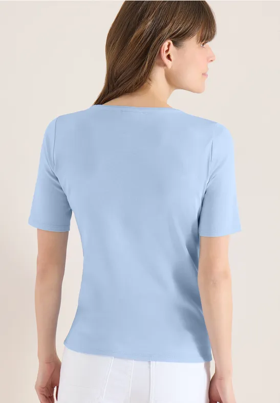 Essenzielles V-Ausschnitt T-Shirt aus Baumwolle