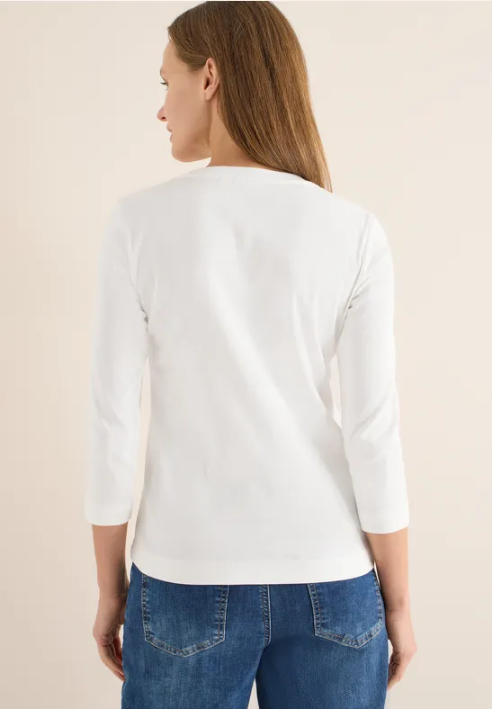 Rippshirt mit 3/4-Arm