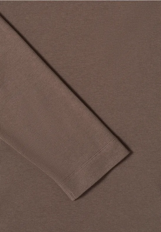 Essentielles Rippshirt mit 3/4-Arm