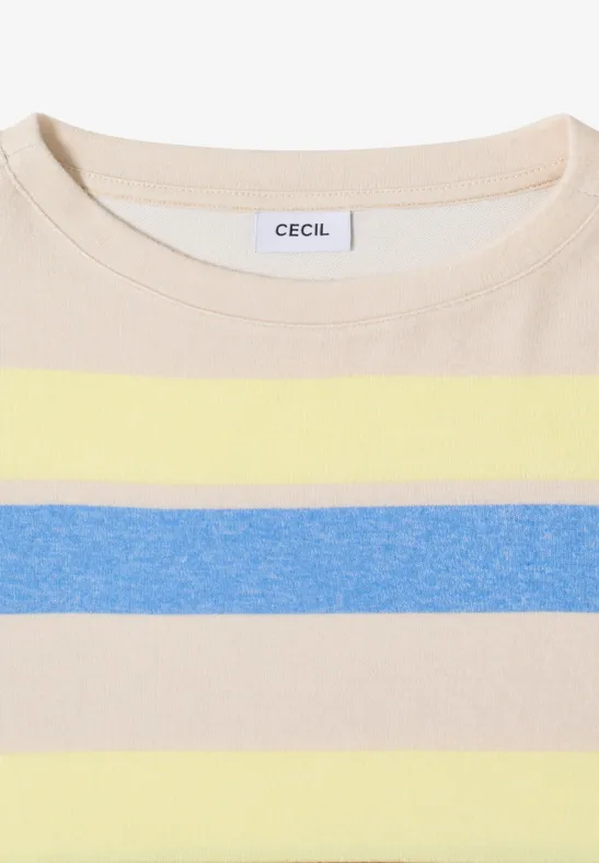 Gestreiftes Langarmshirt mit U-Boot-Ausschnitt