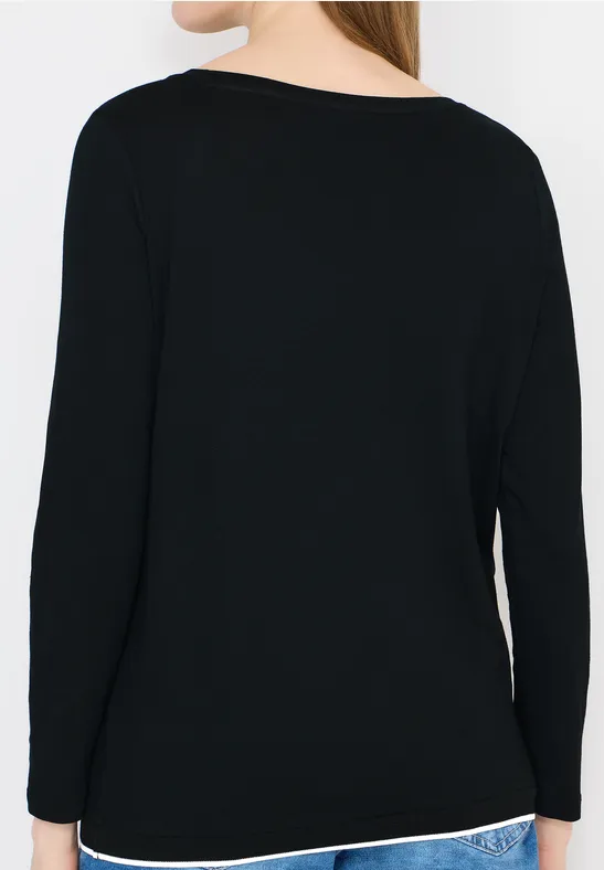 Elegantes Jersey-Shirt mit U-Boot-Ausschnitt