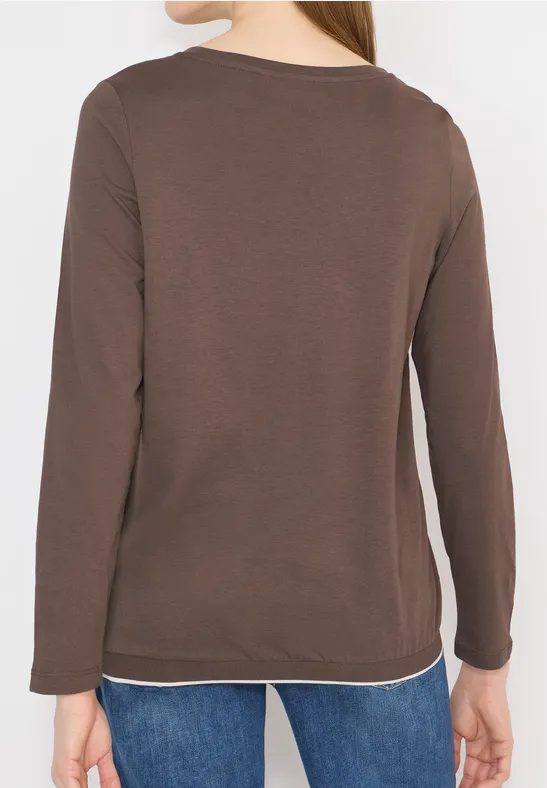 Softes Jersey-Shirt mit U-Boot-Ausschnitt