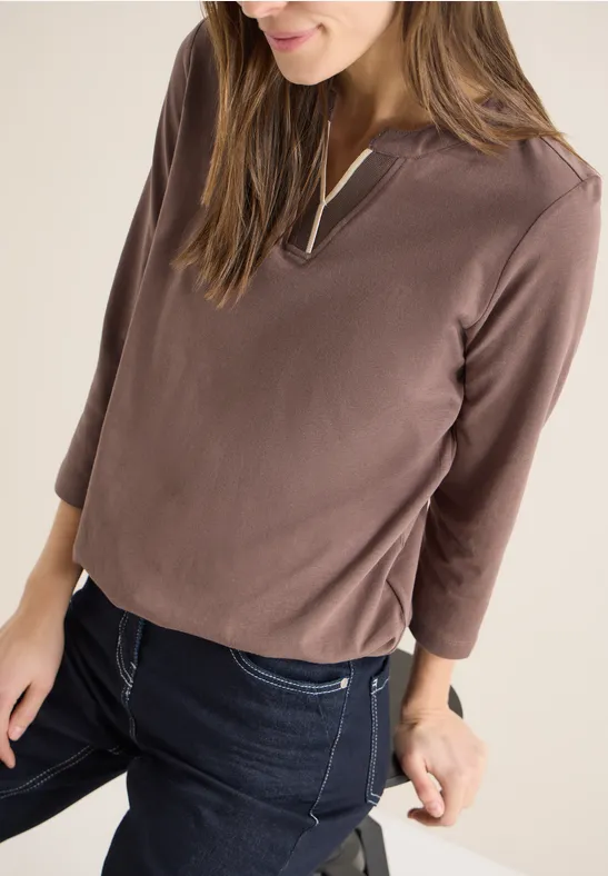 Softes Jersey-Shirt mit U-Boot-Ausschnitt