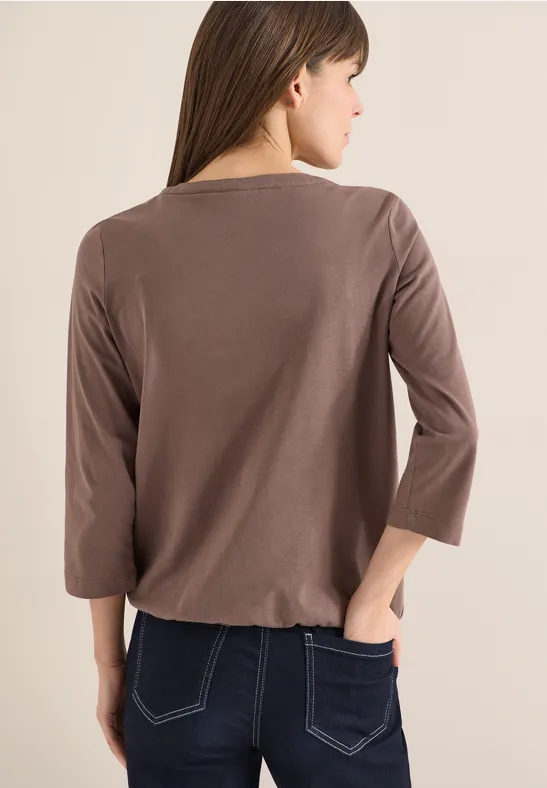 Softes Jersey-Shirt mit U-Boot-Ausschnitt