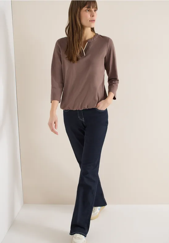 Softes Jersey-Shirt mit U-Boot-Ausschnitt