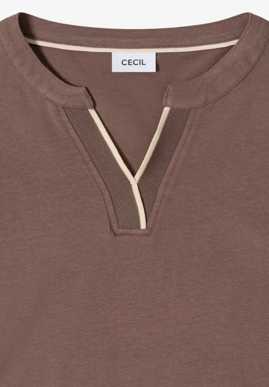 Softes Jersey-Shirt mit U-Boot-Ausschnitt