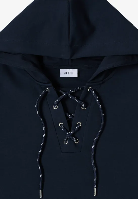 Kapuzenshirt mit sportlicher Schnürung