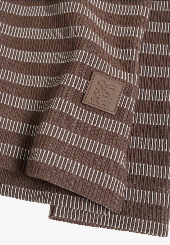 Strukturiertes Langarmshirt mit Querstreifen