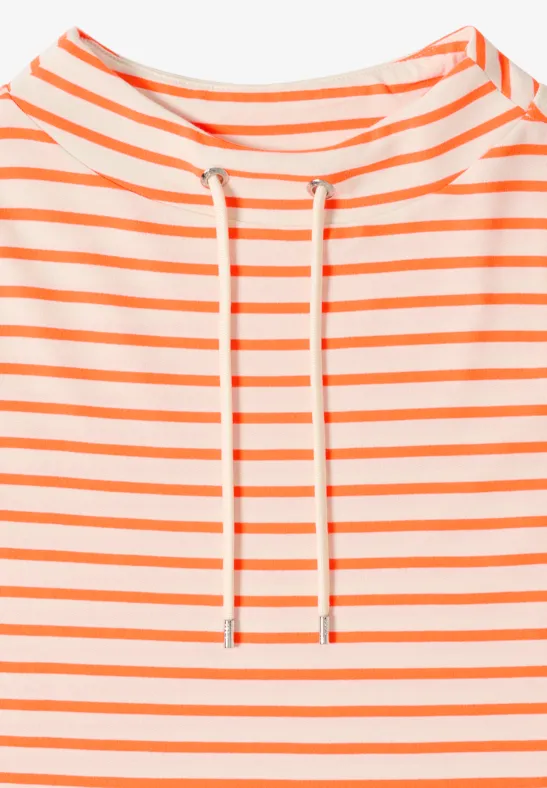 Strukturiertes Langarmshirt mit Querstreifen