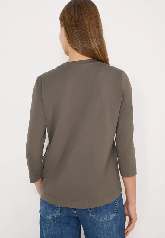Jersey-Top mit 3/4-Ärmeln und Print