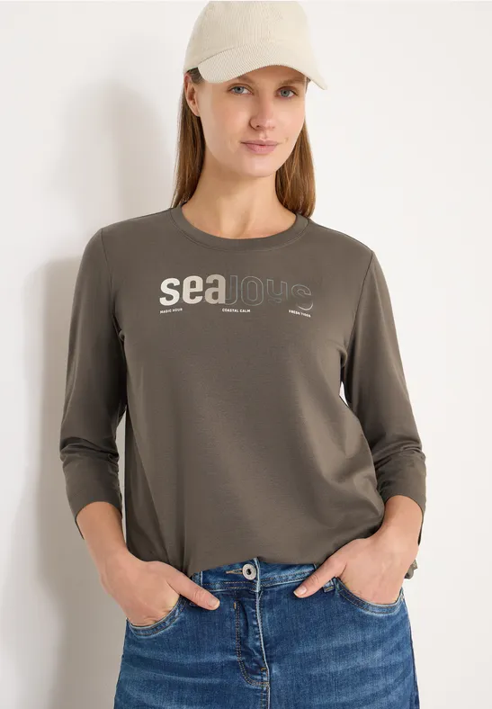 Jersey-Top mit 3/4-Ärmeln und Print