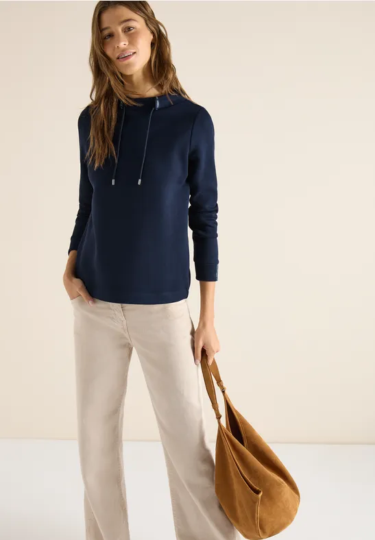 Sportliches Sweatshirt mit Tunnelzug-Kragen