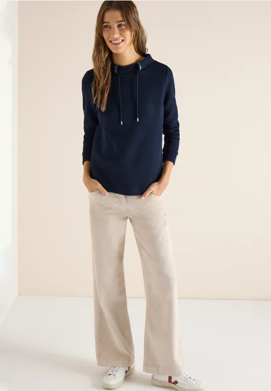 Sportliches Sweatshirt mit Tunnelzug-Kragen