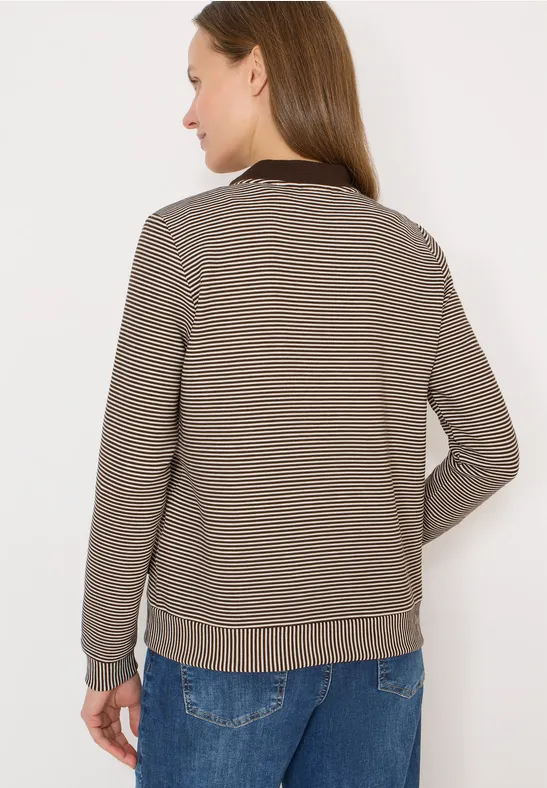 Fein gestreifte Blouson-Sweatjacke