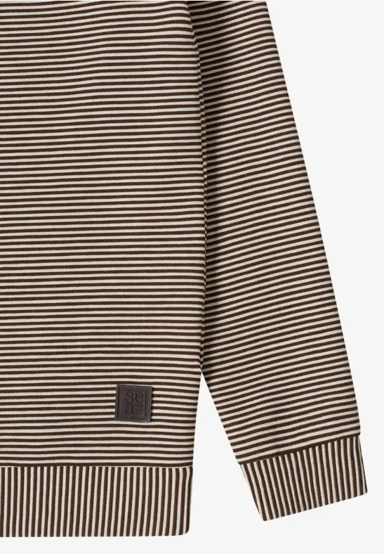 Fein gestreifte Blouson-Sweatjacke