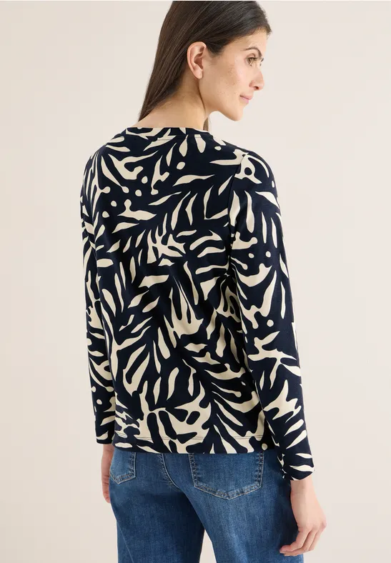 Grafik-Print Shirt mit Tunnelzug