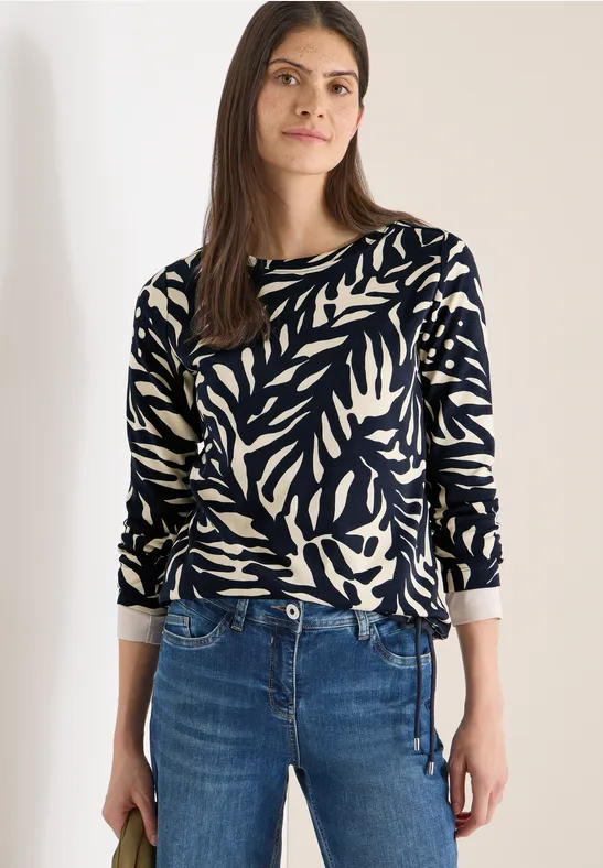 Grafik-Print Shirt mit Tunnelzug