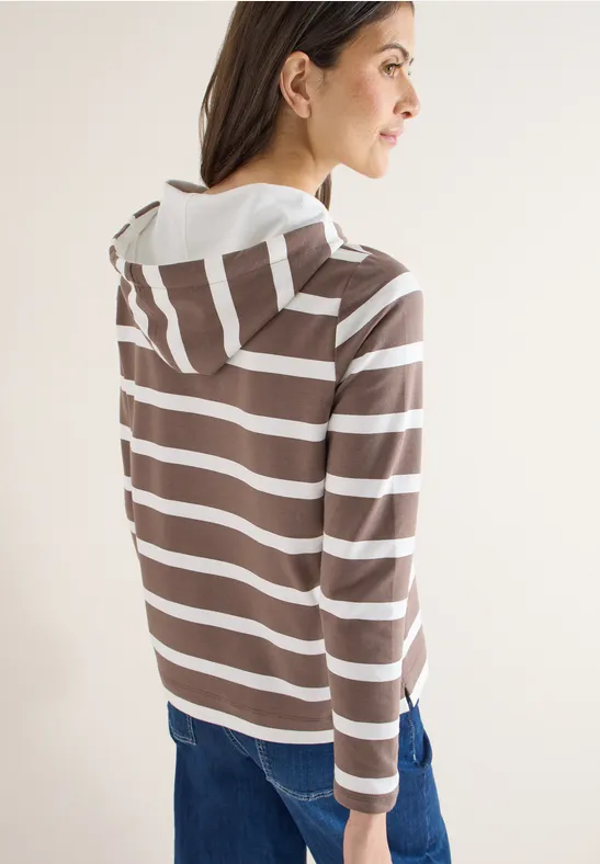 Maritimes Kapuzenshirt mit Streifen