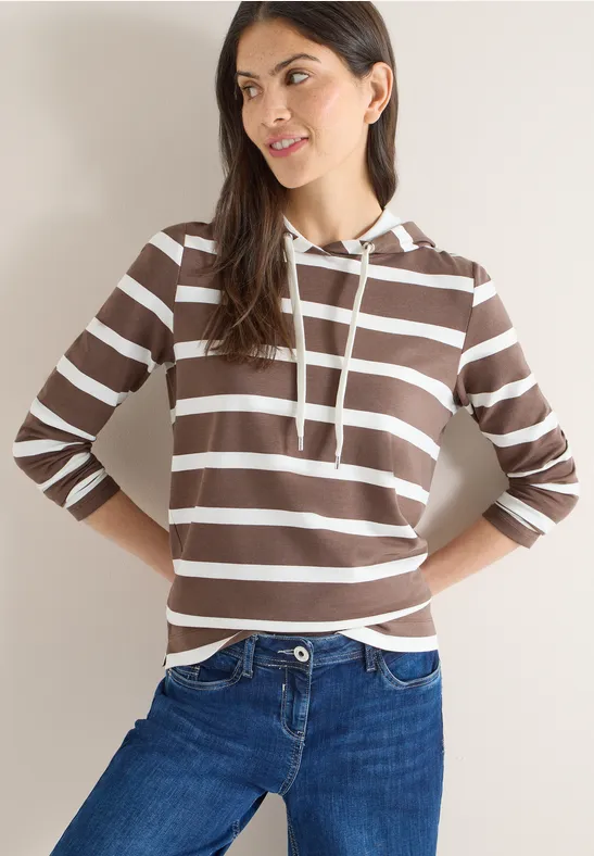 Maritimes Kapuzenshirt mit Streifen