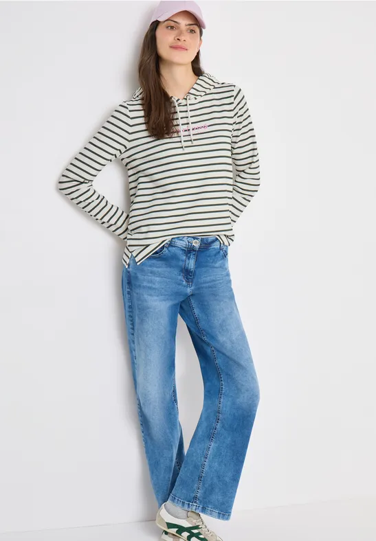 Leichtes gestreiftes Hoodie-Shirt