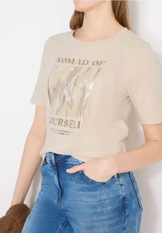 Baumwoll-T-Shirt mit Grafik-Print