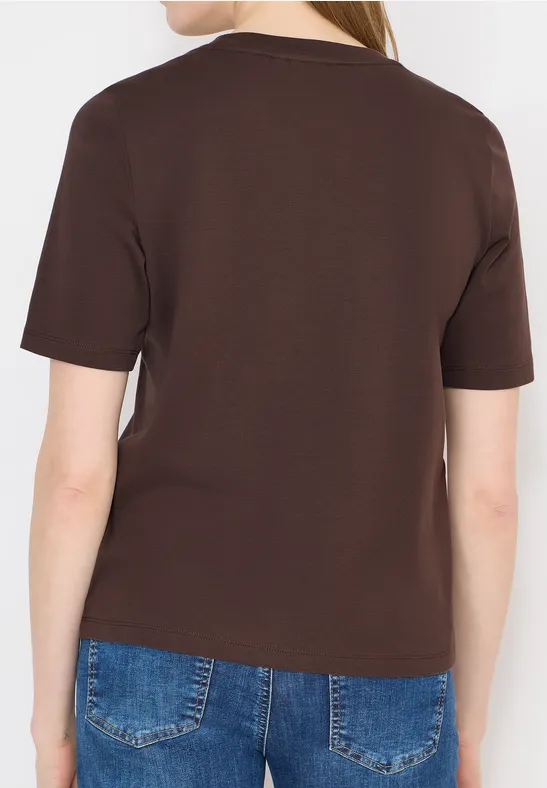 Baumwoll-Rundhalsshirt mit Grafikprint