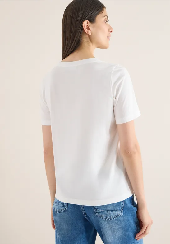 Jersey-T-Shirt mit geprägtem Schriftzug