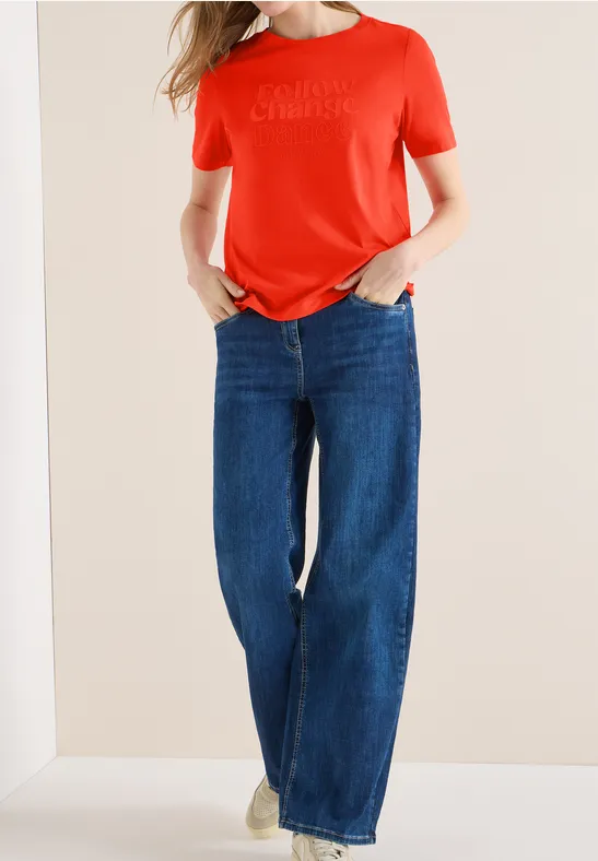 Lässiges Jersey-Shirt mit Slogan-Print