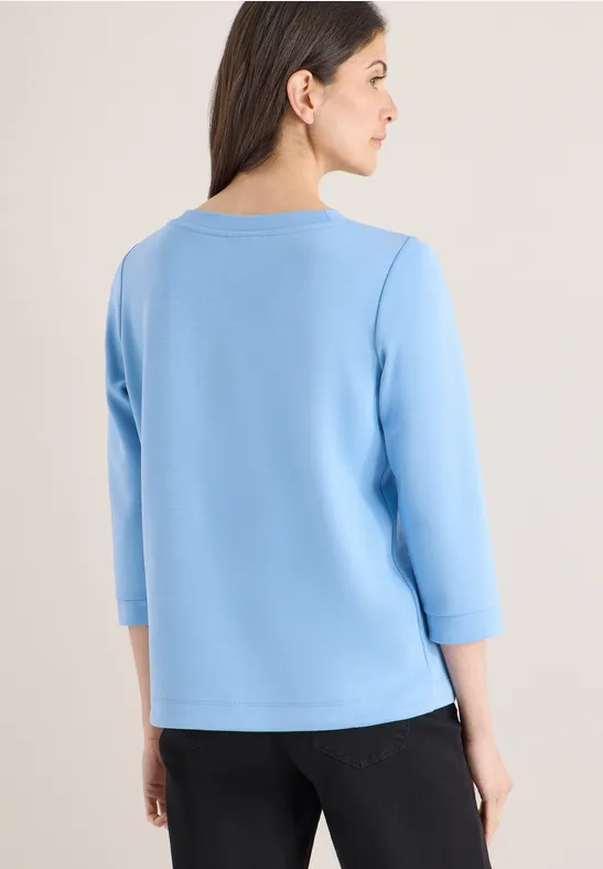 Shirt mit U-Boot-Ausschnitt und Tunnelzug