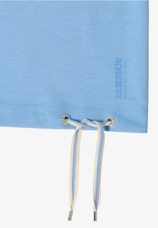 Shirt mit U-Boot-Ausschnitt und Tunnelzug