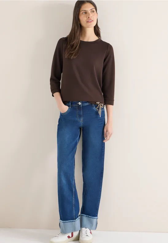 Soft-Touch-Shirt mit U-Boot-Ausschnitt