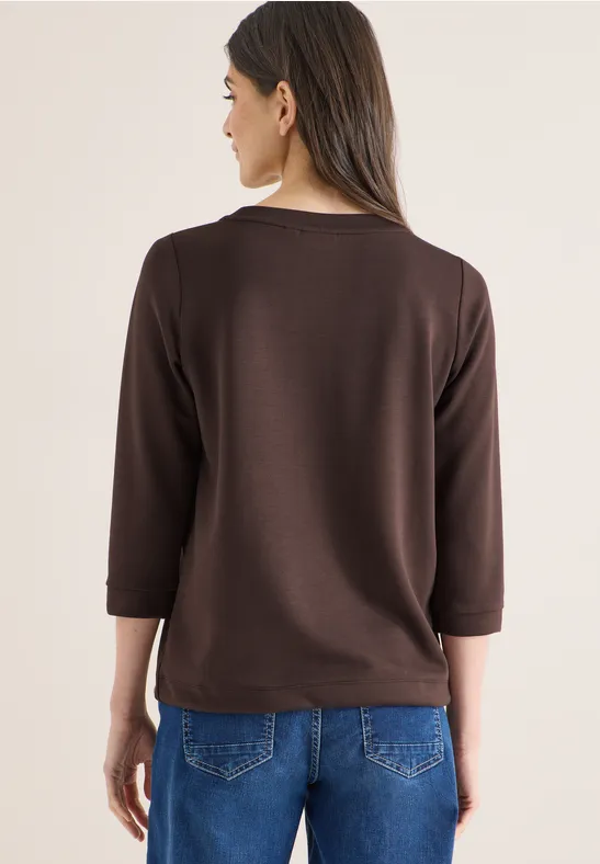 Soft-Touch-Shirt mit U-Boot-Ausschnitt