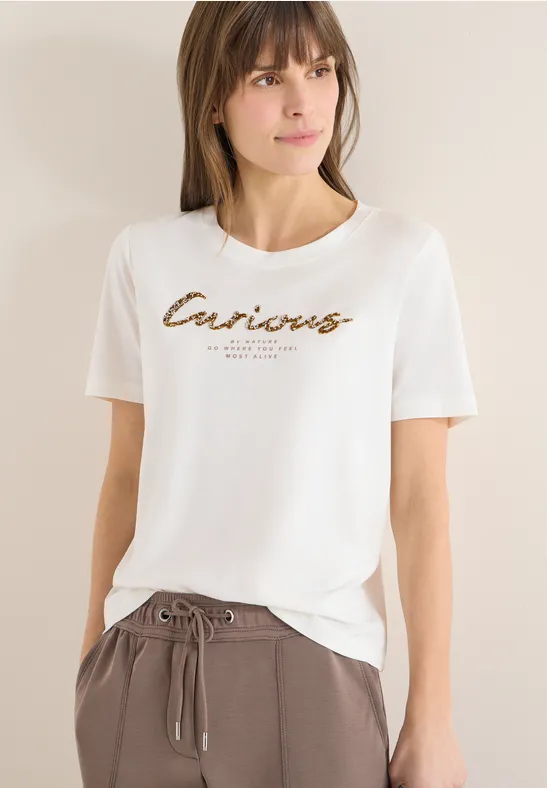 T-Shirt mit Grafikprint aus Baumwoll-Modal