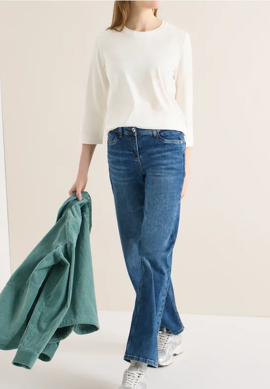 Sportives 3/4-Arm Shirt mit Paspelierung