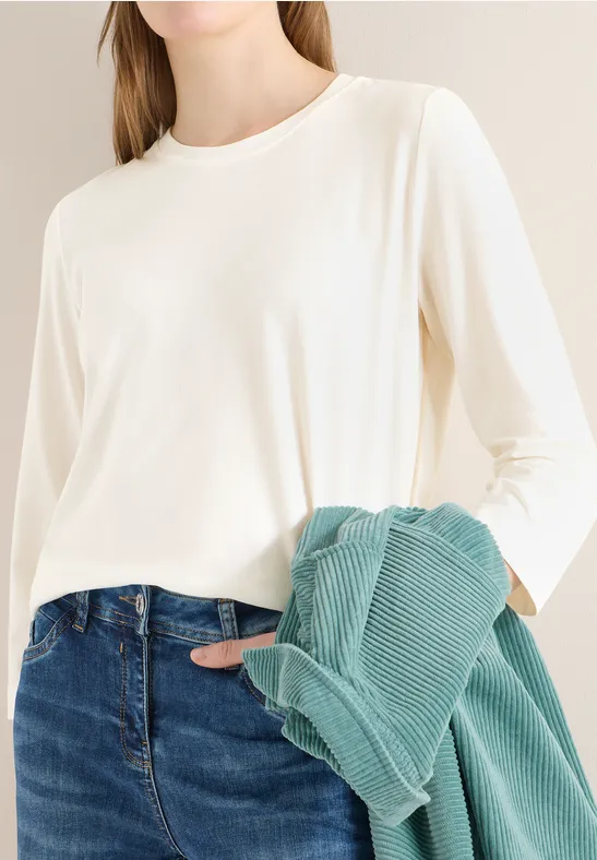 Sportives 3/4-Arm Shirt mit Paspelierung