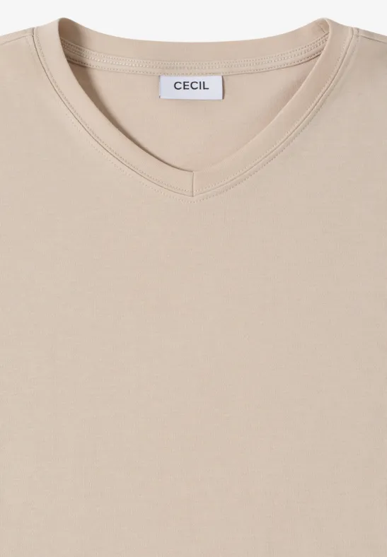 Essentielles Baumwollshirt mit 3/4-Arm