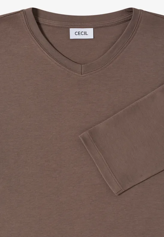 Essentielles Baumwollshirt mit 3/4-Arm