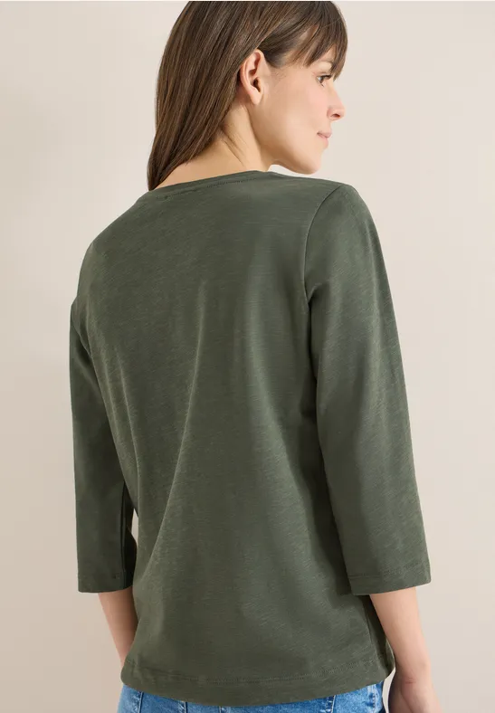 Sportives Slub-Shirt mit Tunnelzug