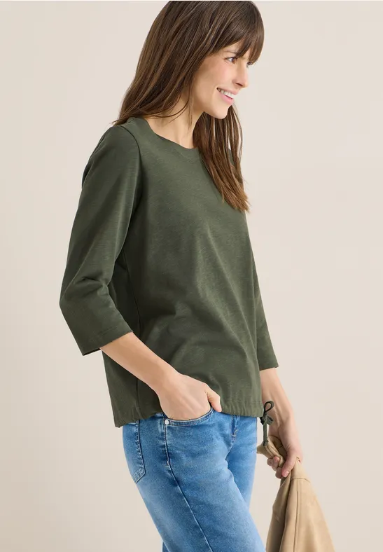 Sportives Slub-Shirt mit Tunnelzug