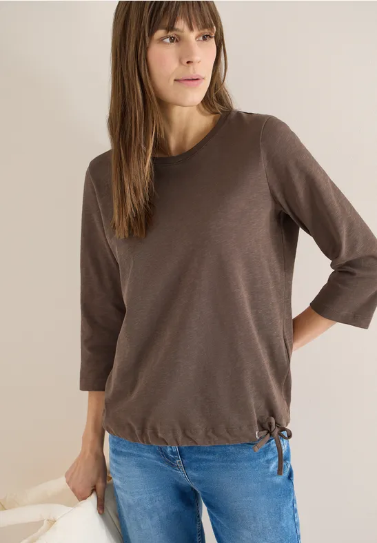 Lässiges Slub-Jersey-Top mit Tunnelzug
