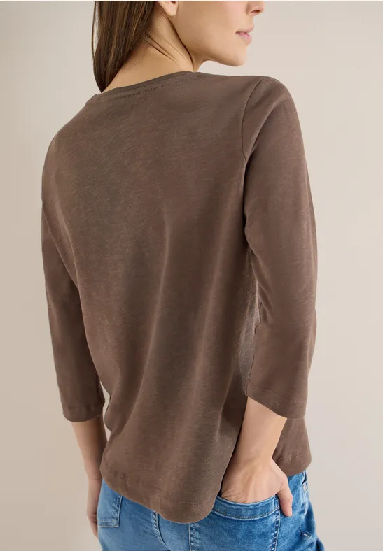 Lässiges Slub-Jersey-Top mit Tunnelzug