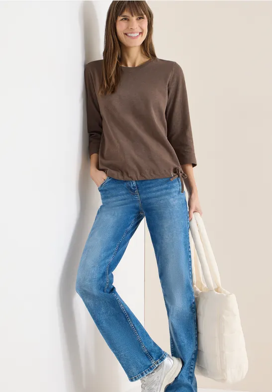 Lässiges Slub-Jersey-Top mit Tunnelzug